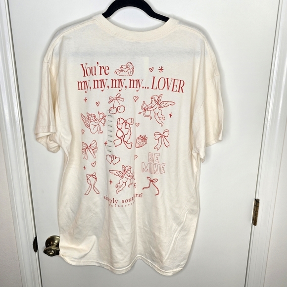 Simply Southern Tops - Simply Southern Ivory Tee with Red Accents